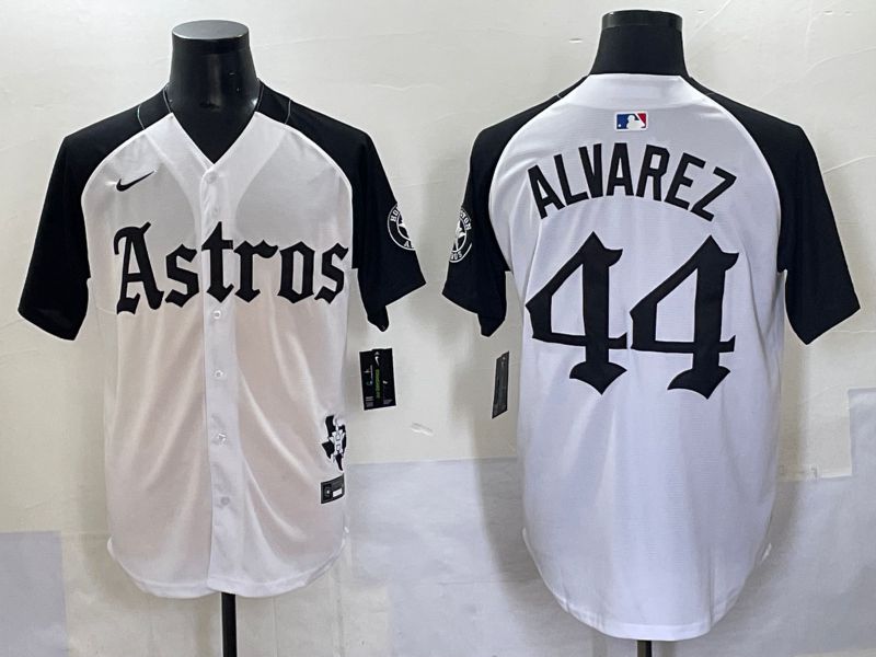 Men 2025 Houston Astros #44 Alvarez White Black Five generations Joint Name Nike MLB Jersey style 1->houston astros->MLB Jersey